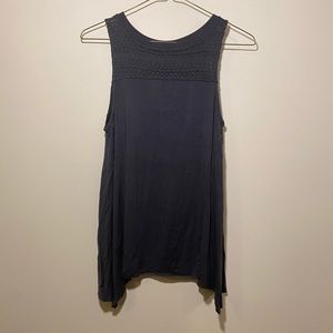 American Eagle dark gray tank top with crochet top